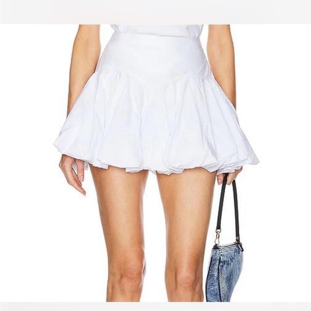 Helsa Poplin Bubble mini skirt